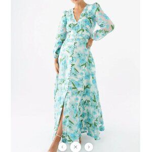 Abbey Glass Brooke Gown Tropical Organza Maxi Dress